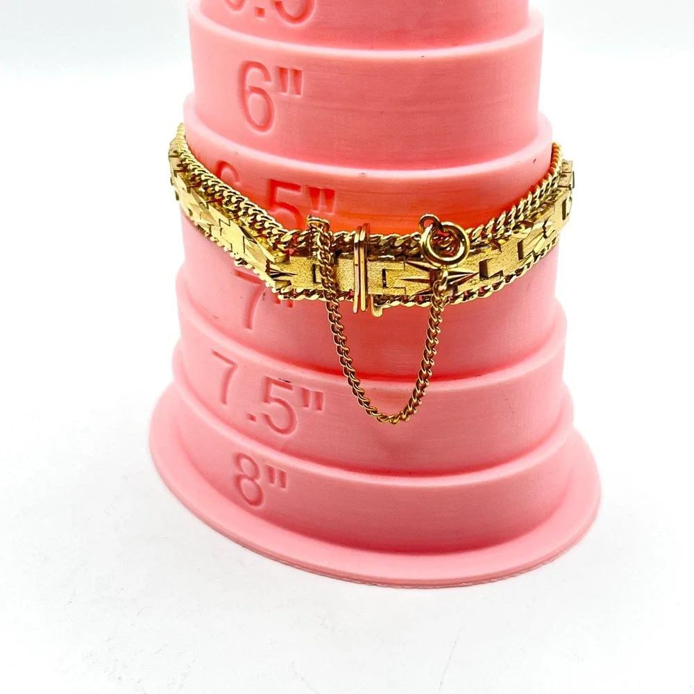 Vintage 60s Mid-Century Gold Tone Textured 6.5